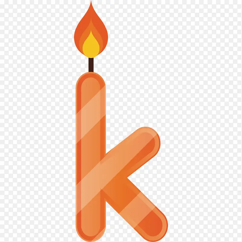 卡通手绘字母k蜡烛
