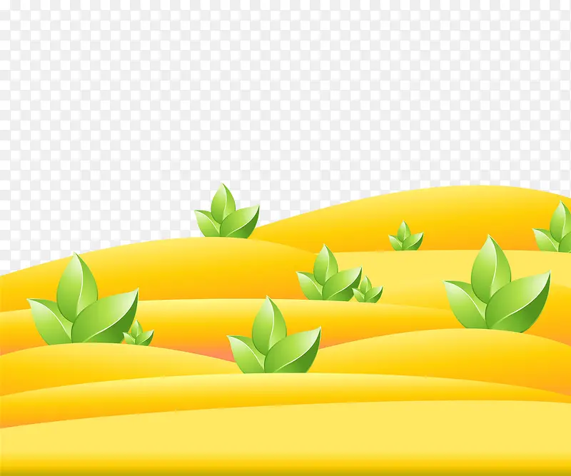 沙漠植树卡通海报插画