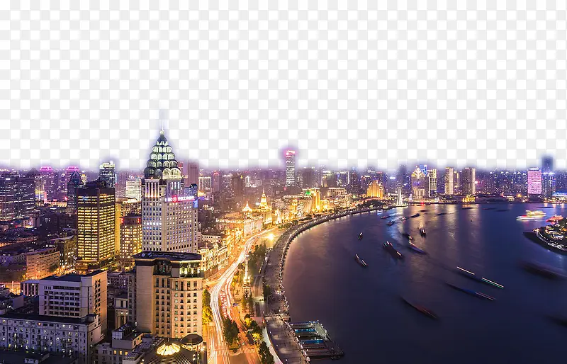 上海夜景俯视图