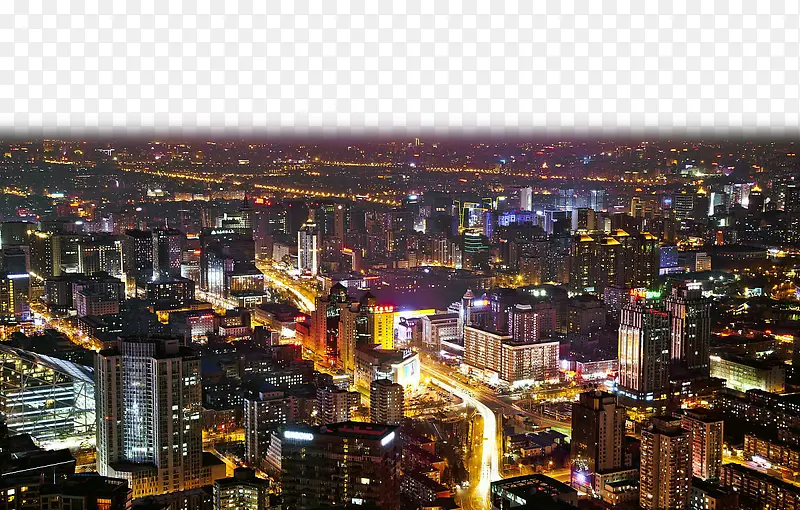大都市的夜景俯视图