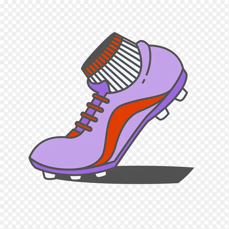 紫色手绘足球鞋元素