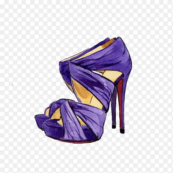 蓝紫色高跟鞋