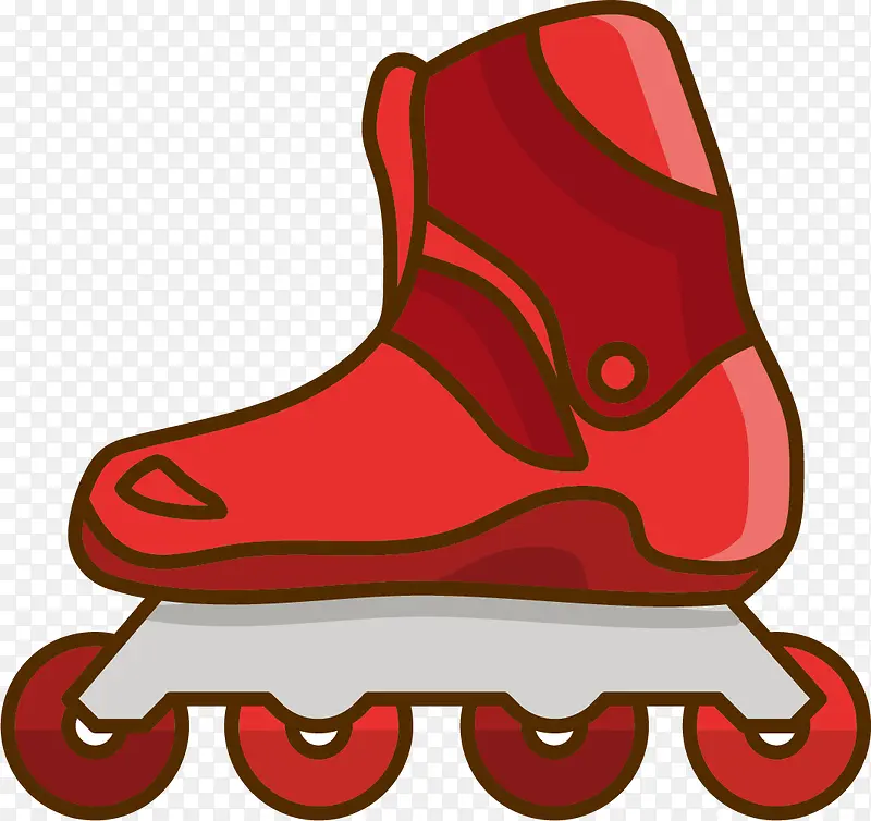 红色金属高级轮滑鞋