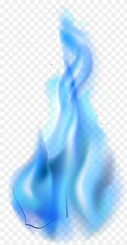 蓝色清新火焰效果元素