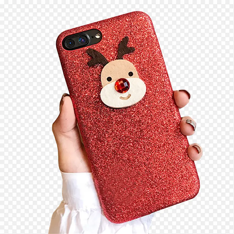 红色亮片圣诞手机壳