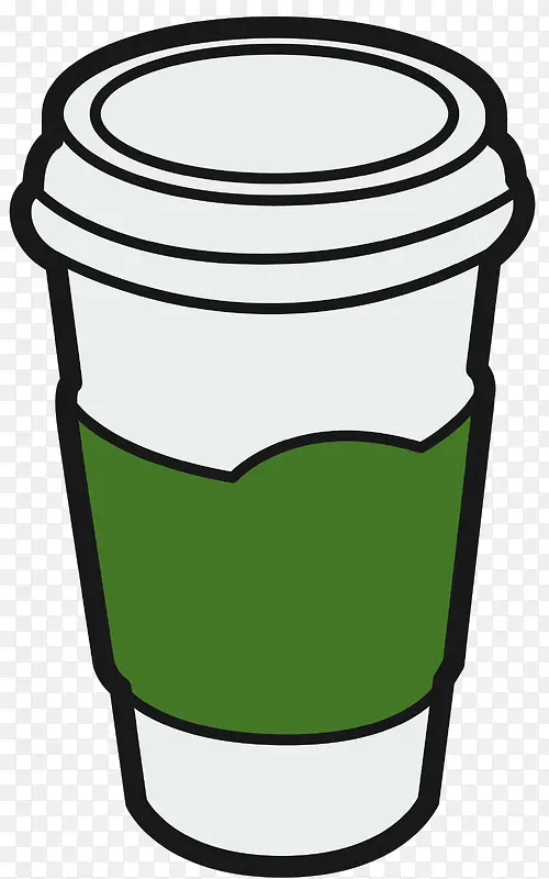 深绿色矢量打包咖啡杯