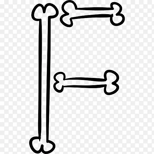 万圣节概述骨字体形状字母F 图标