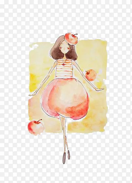 卡通水蜜桃裙子