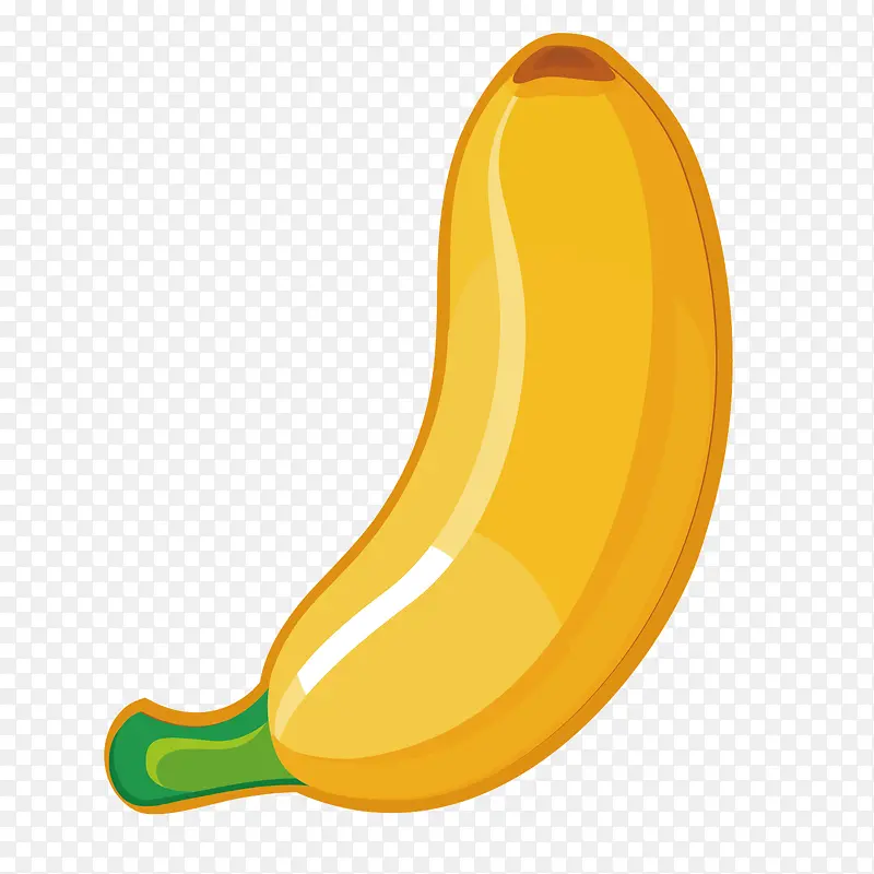 矢量水果俯视黄色香蕉