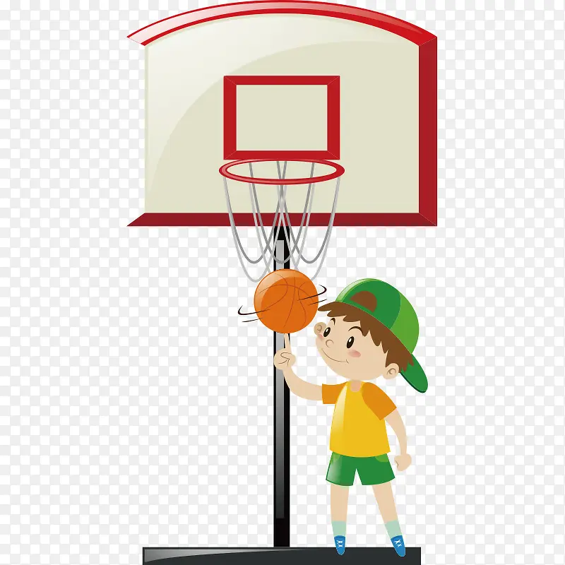 卡通可爱打篮球儿童