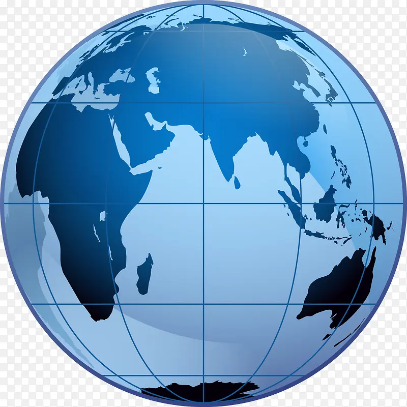 蓝色矢量地球素材图
