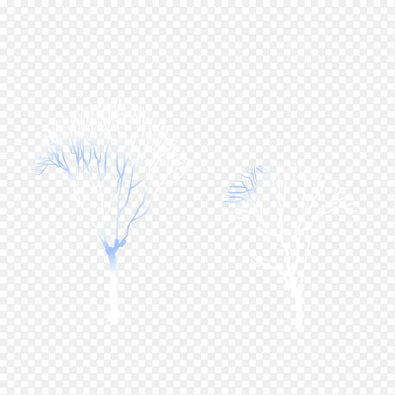 白色透明的树木