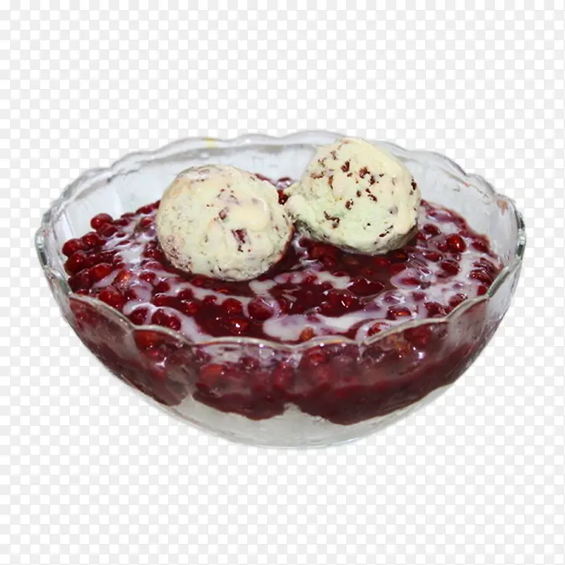 冰淇淋球红豆沙冰