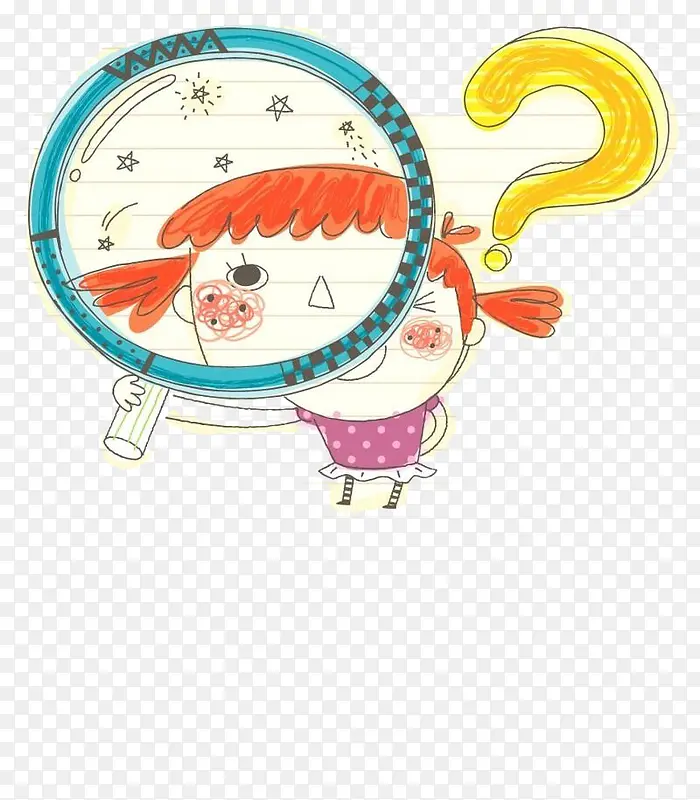 扩大镜女孩PNG图片素材下载_图片编号8058777-PNG素材网