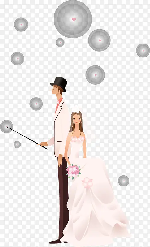 结婚照海报PNG矢量元素