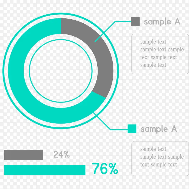 小清新圆环图表设计