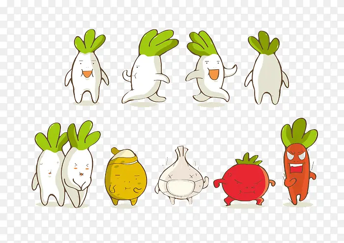 卡通蔬菜家族