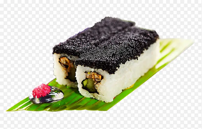 黑鱼子酱寿司美食