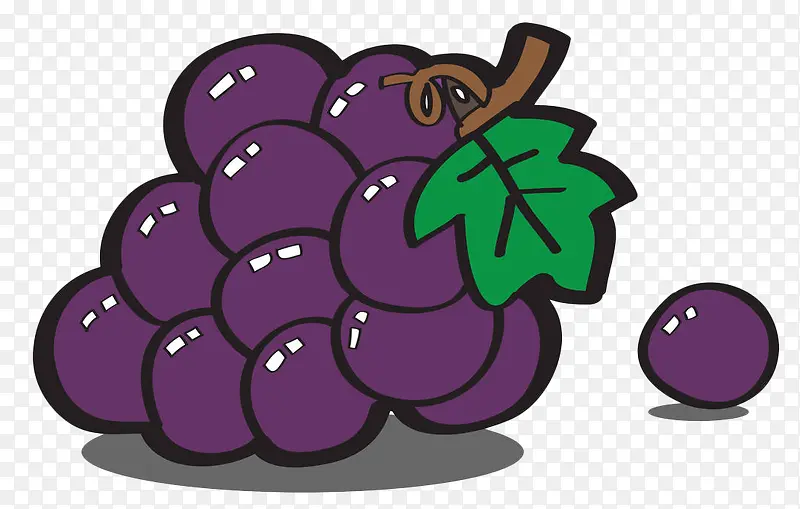 紫色手绘矢量葡萄