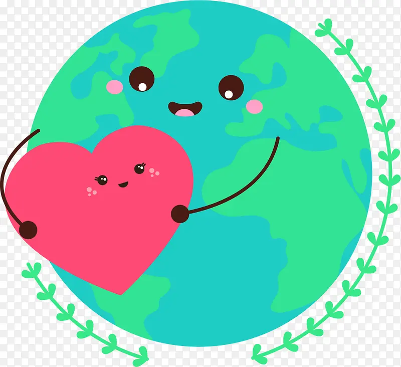 世界环境日抱着爱心的地球