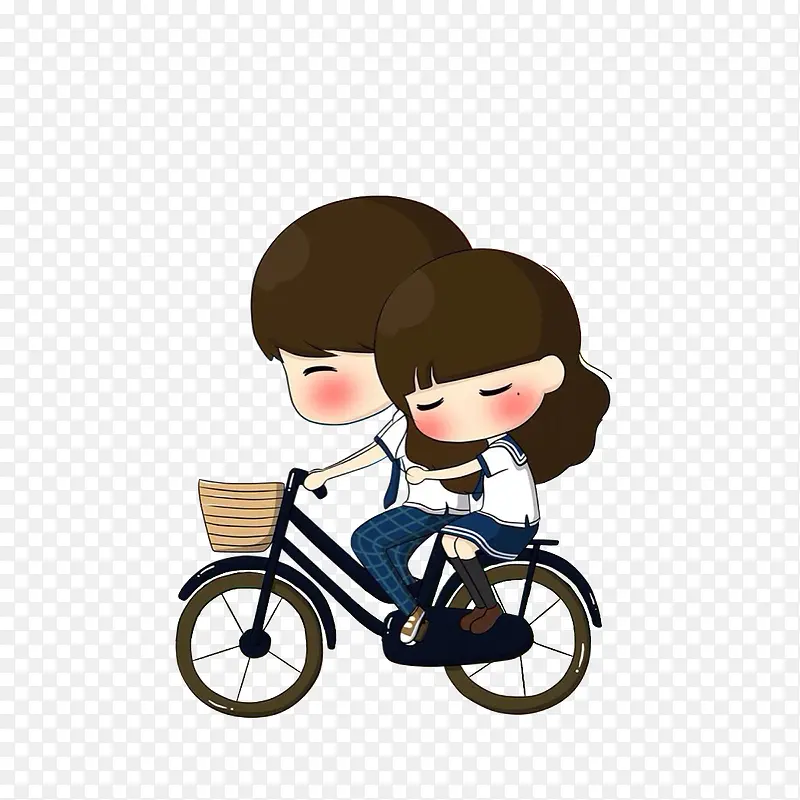 学生情侣骑单车