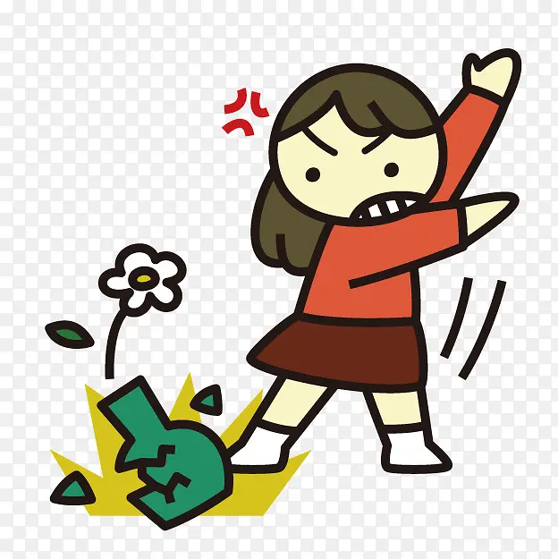 女孩摔东西PNG图片素材下载_图片编号8063793-PNG素材网
