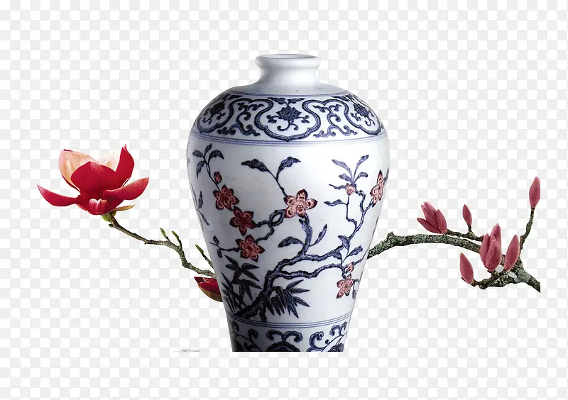 唯美中国风花瓶花枝