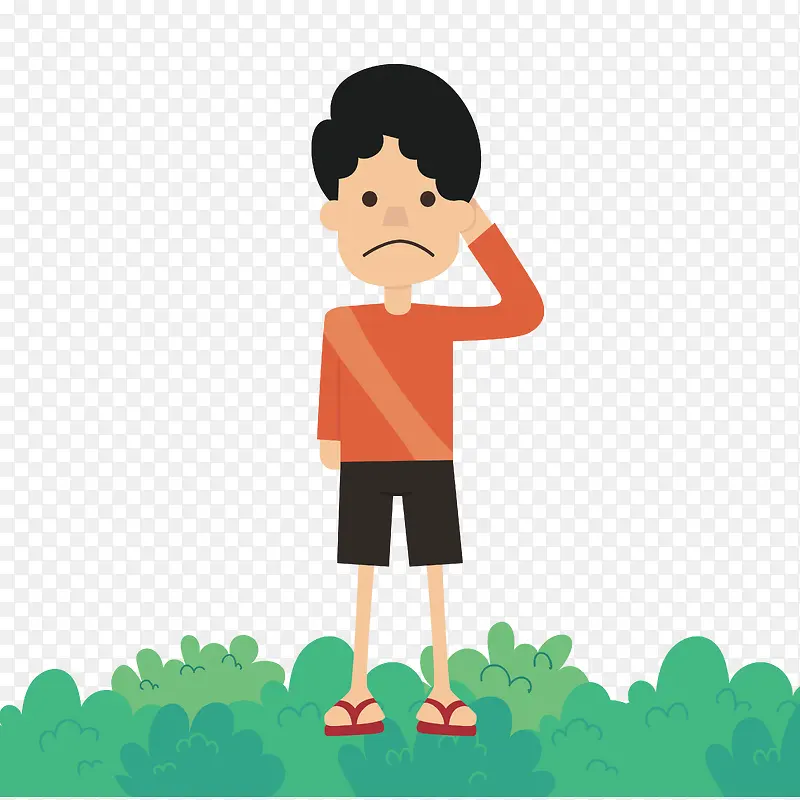 卡通手绘人物思考的男子矢量素材PNG图片素材下载_图片编号8065066-PNG素材网