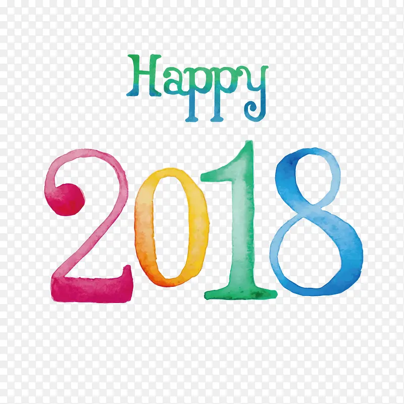 彩色2018节日元素