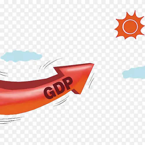 GDP国内生产总值上升素材免抠