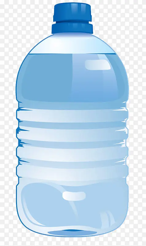 手绘矢量蓝色饮用水瓶