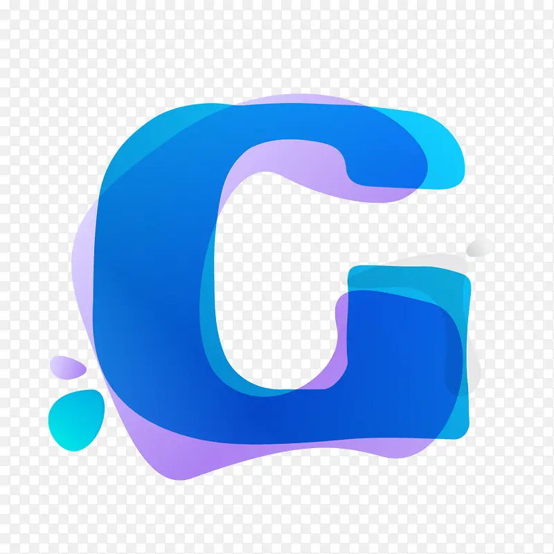 矢量蓝色渐变叠印英文字母G