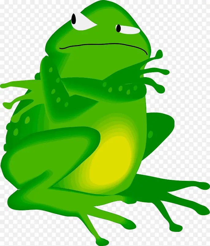 绿色手绘青蛙