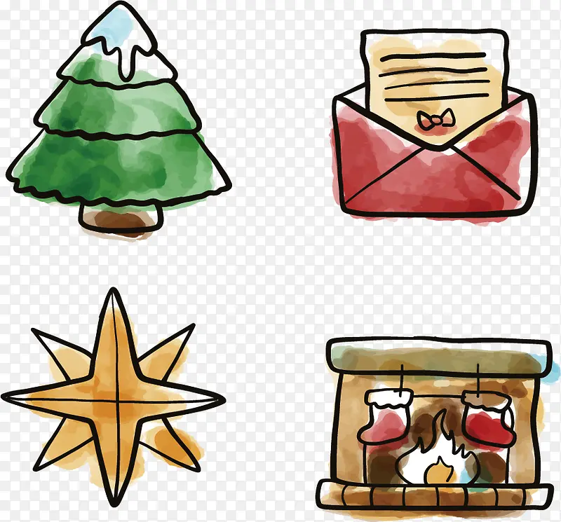 圣诞树和信封