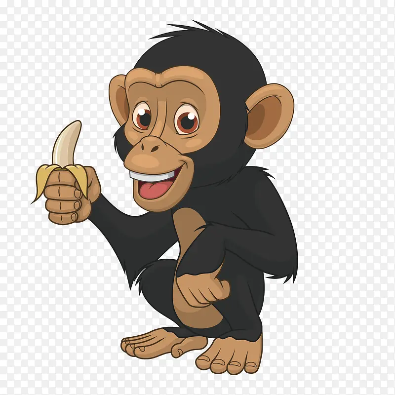 卡通版吃香蕉的猴子
