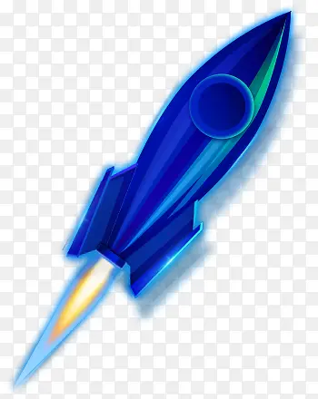 发射小火箭蓝色