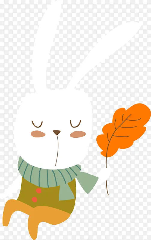 可爱秋季小白兔