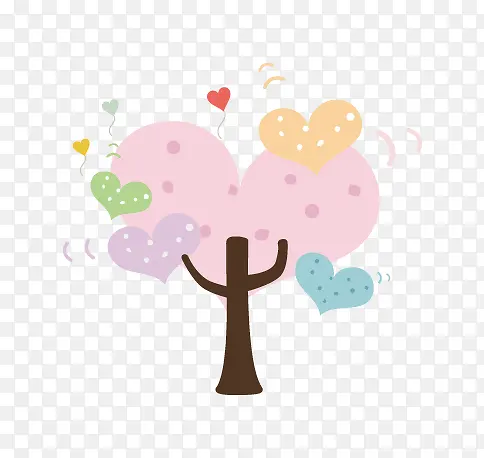粉色爱心树