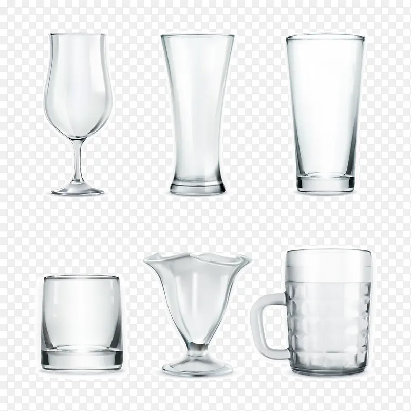 杯子 白色 透明 矢量图