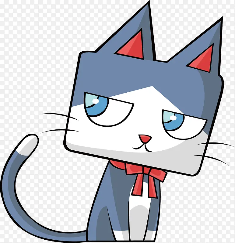 矢量图忧郁的小猫咪