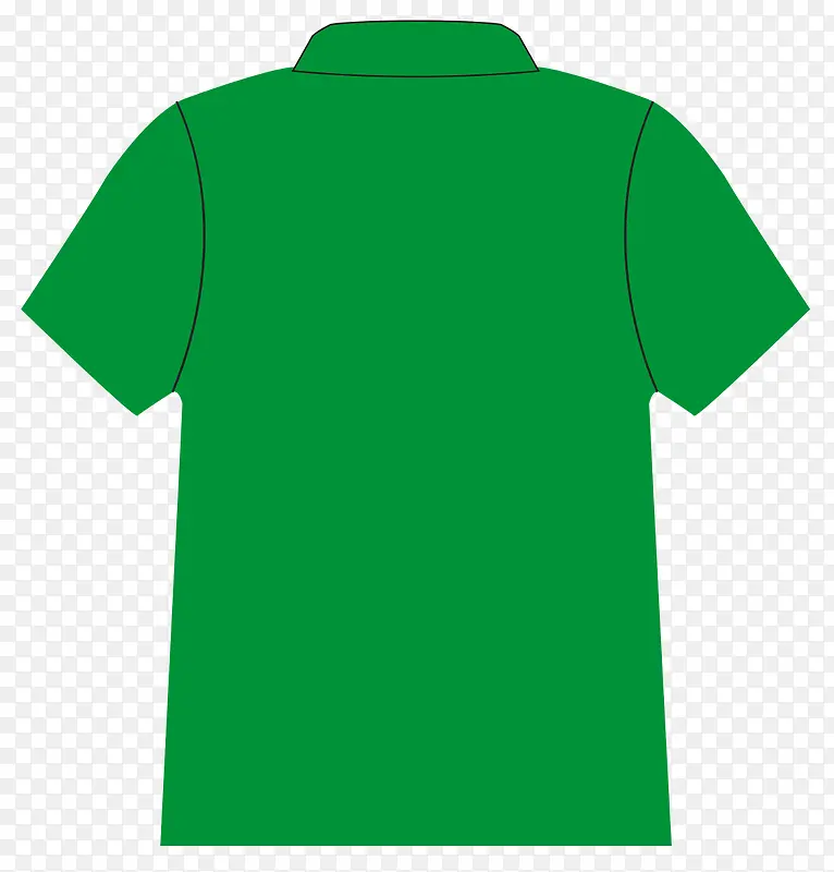 绿色手绘的半袖背面图