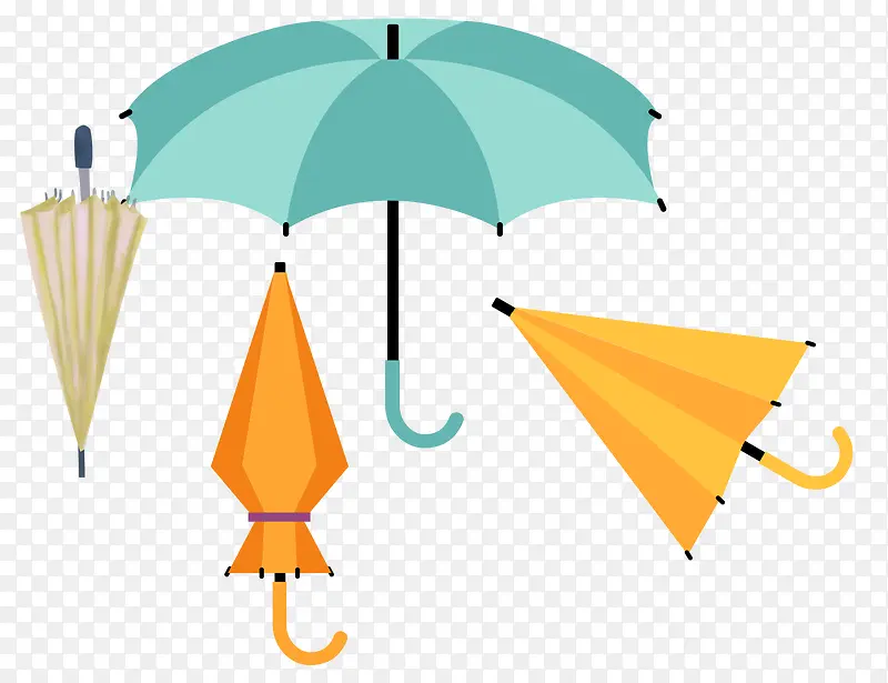 免抠卡通雨伞装饰图案