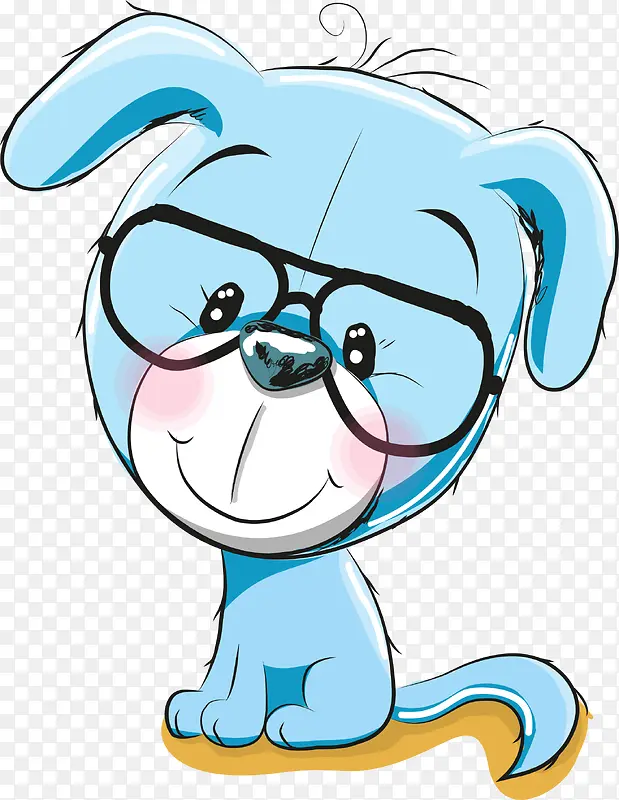 蓝色眼镜小狗