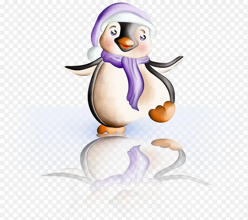 冰面上的可爱企鹅