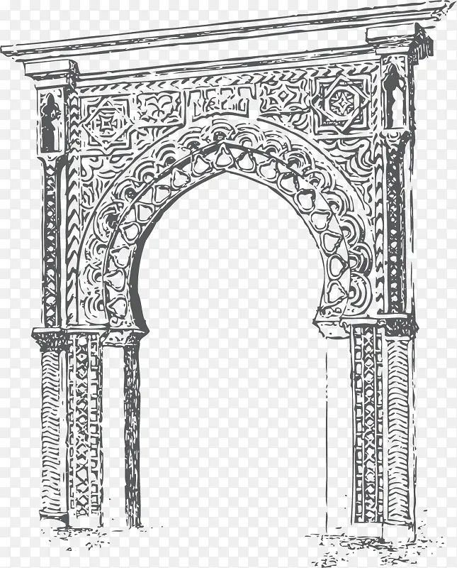 雕花石拱门