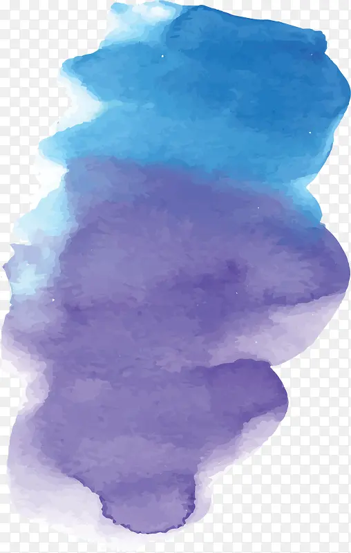蓝紫色水彩笔刷涂鸦