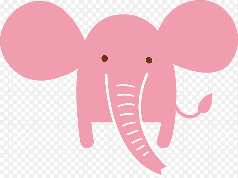 矢量粉色大象