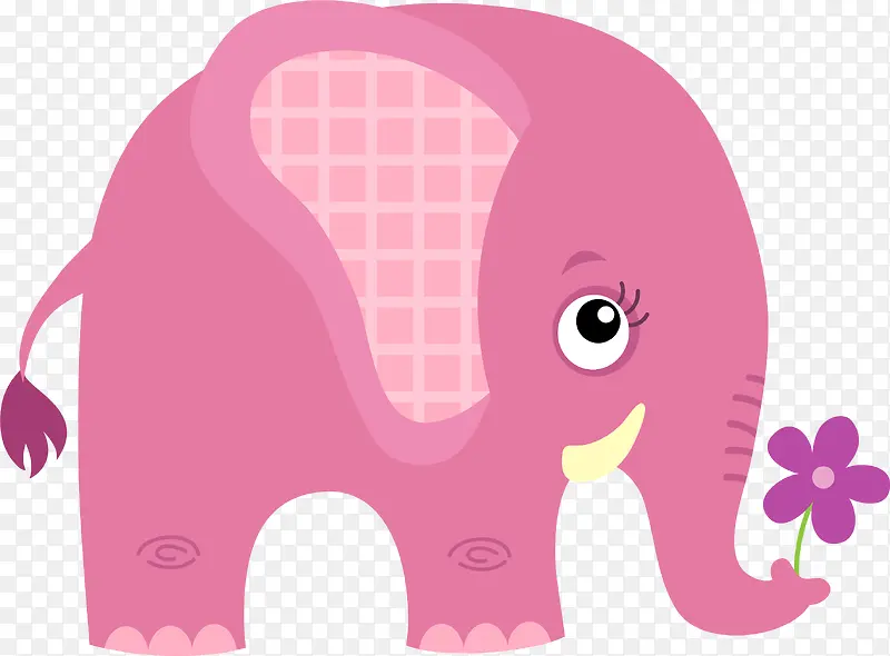 粉色卡通大象装饰图案