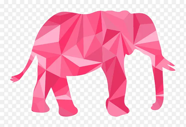 矢量折纸大象