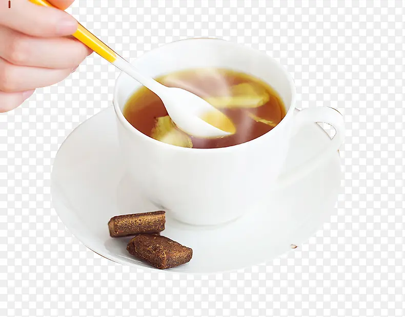 姜片红糖茶素材
